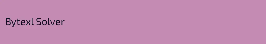 Bytexl Solver
